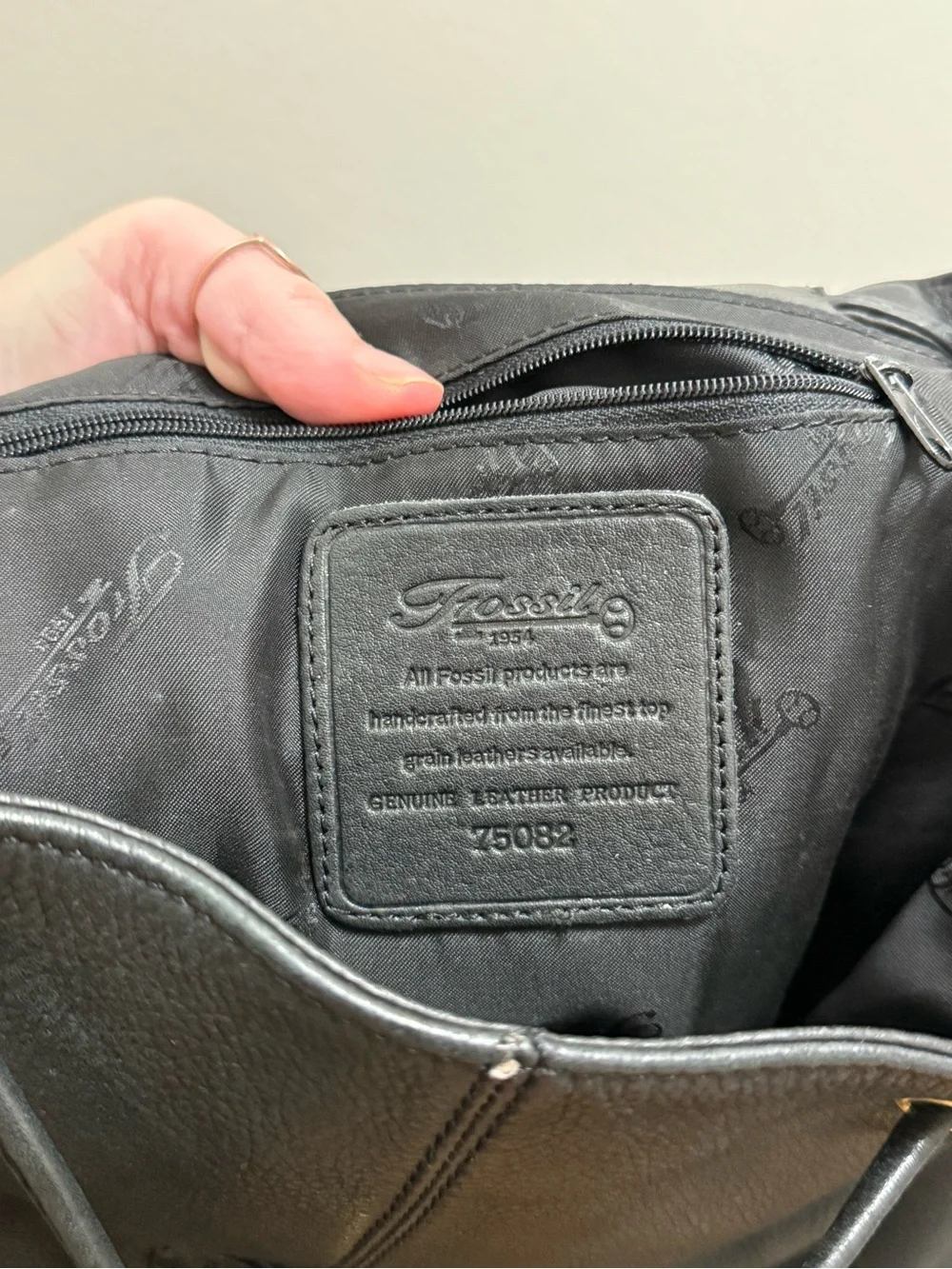 Fossil VTG 1950s pebbled leather backpack in black